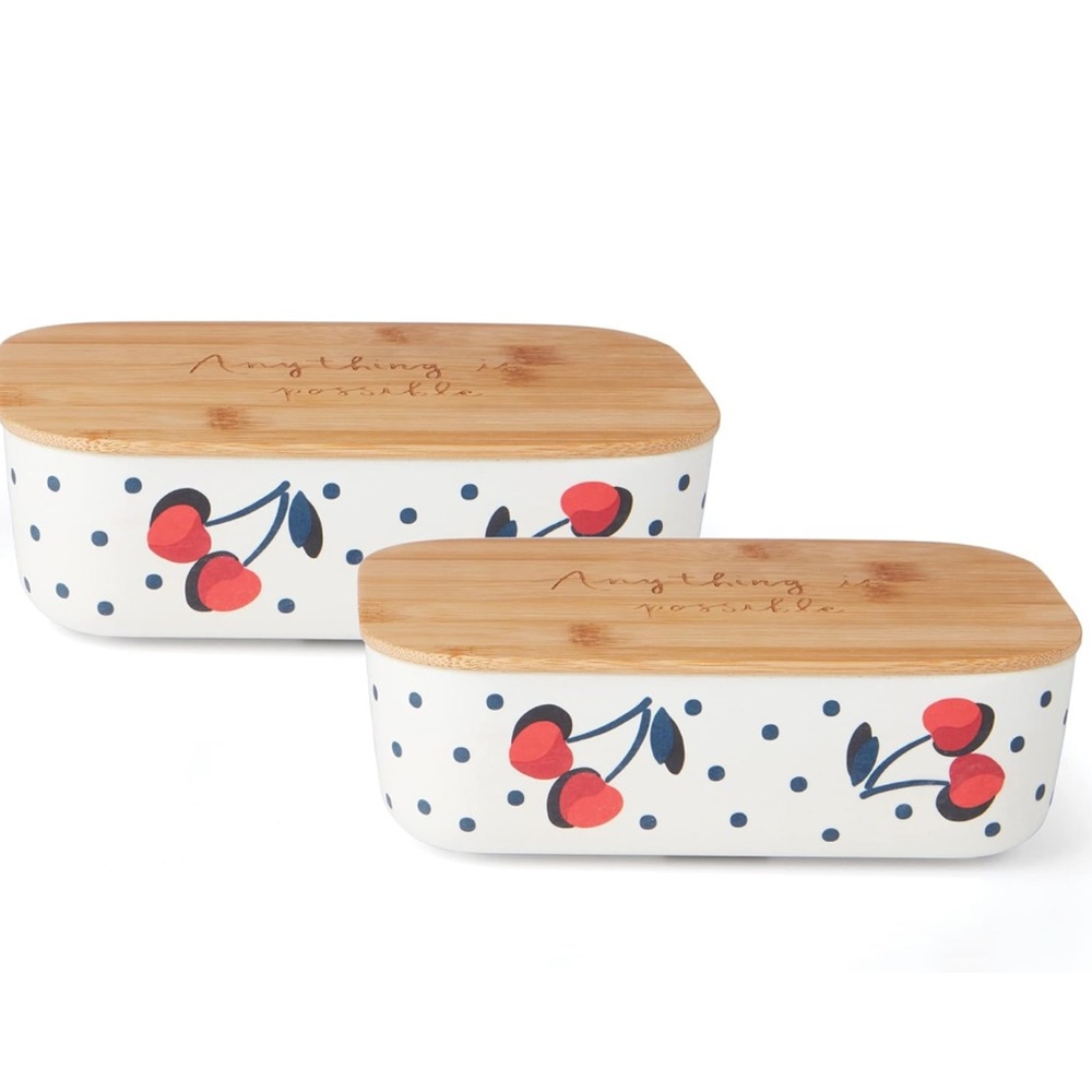 Price Firm - KATE SPADE Cherry Print Container (Set of 2) - Picture 5 of 14